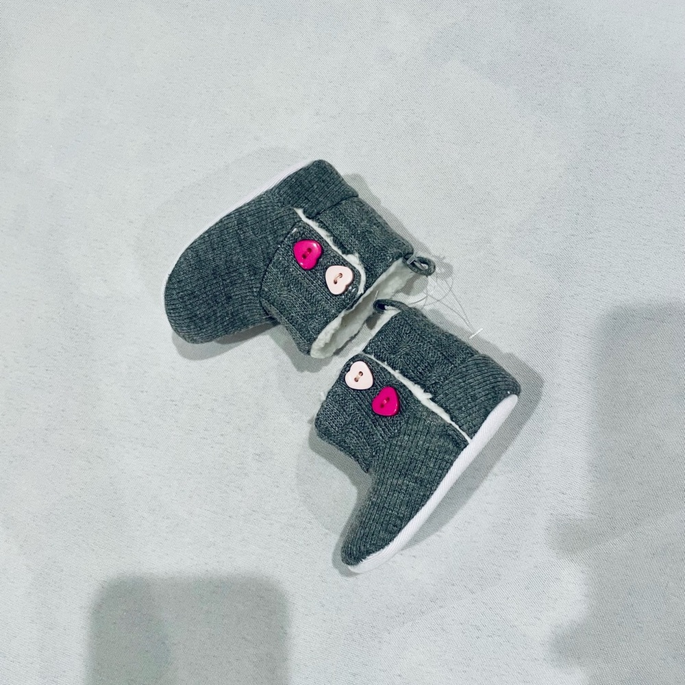 Cozy Gray Baby Girl Shoes